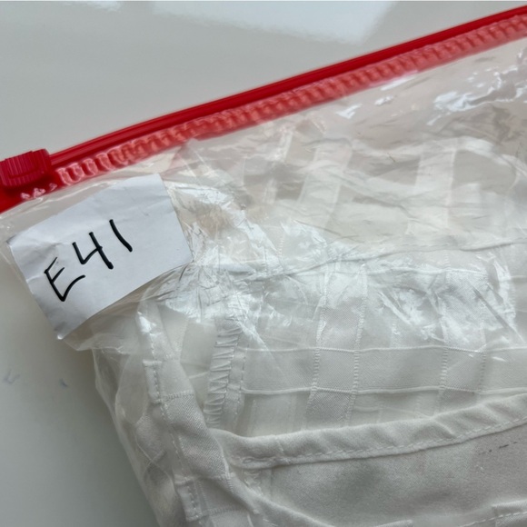 English Factory White Grid Pattern Puff Sleeve Organza Top- Size Extra Small - Picture 14 of 14